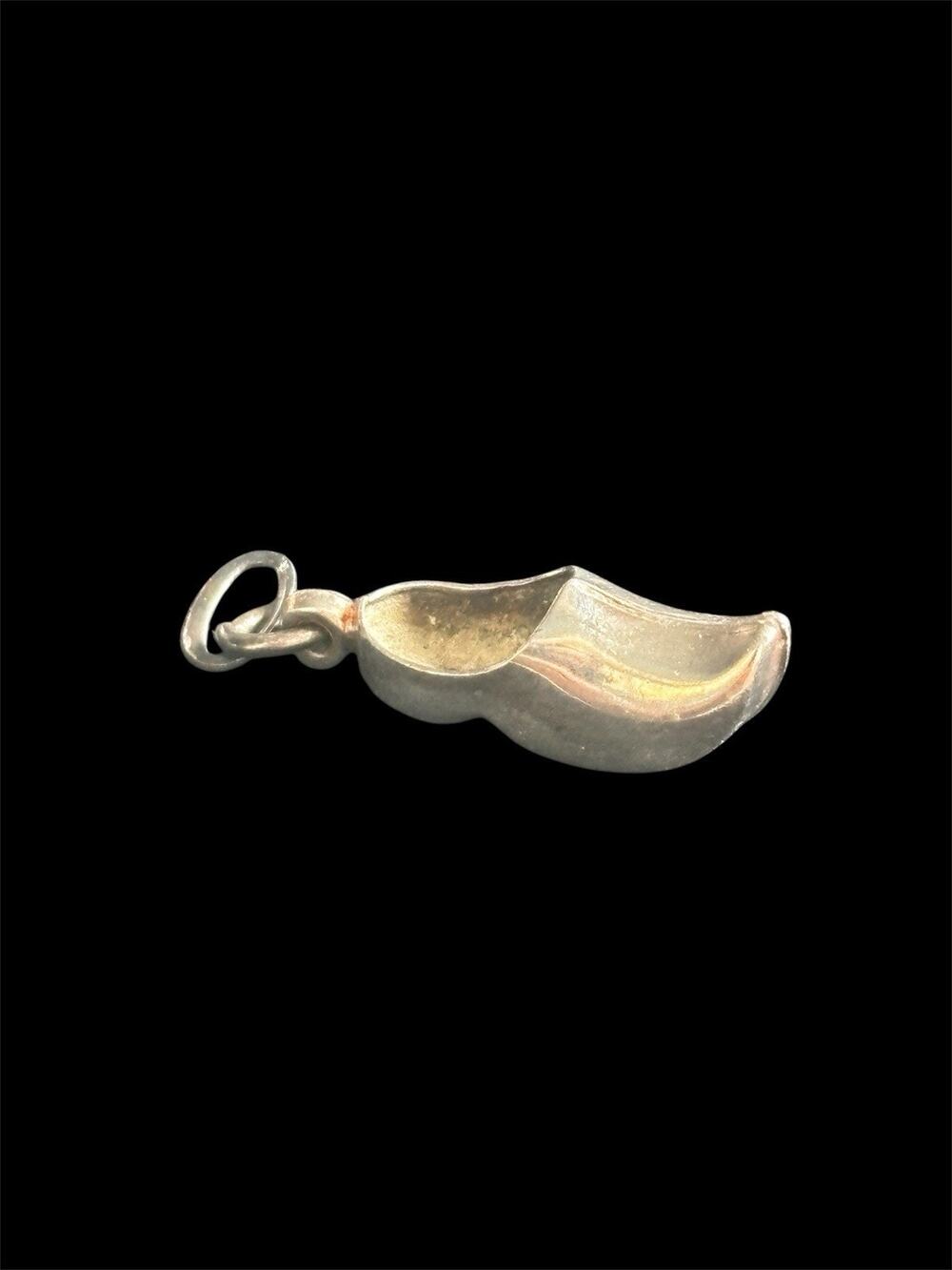 Vintage 835 Silver Dutch Holland Wooden Clog Shoe Pendant Charm